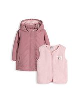 Parka și vestă - Geacă 3 &icirc;n 1 - Roz deschis